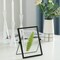 Modern Metal Floating Tabletop Photo Picture Frame with Glass Cover and Easel Stand